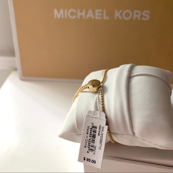 NWT authentic MK gold tone heart slider bracelet - Picture 3 of 4